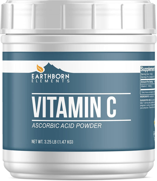 3.25 lb Earthborn Elements Vitamin C Powder Dietary Supplement with Ascorbic Acid