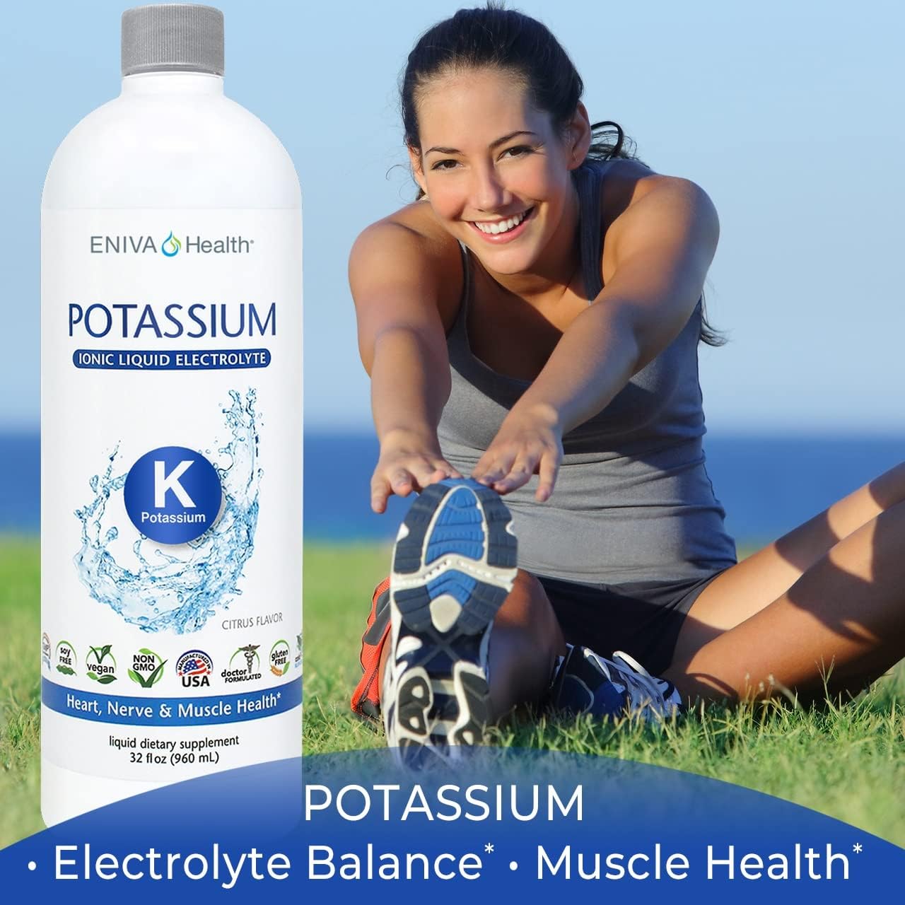 32oz Liquid Ionic Potassium & 60ct Omega-3 Fish Oil for Metabolic Function, Energy, Immune System Boost