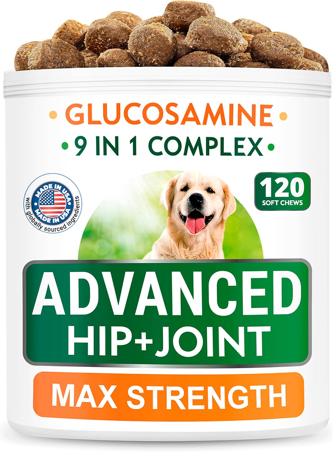 32oz Salmon Oil + 120 Glucosamine Treats Bundle for Skin & Coat Support, Joint Pain Relief - EPA, DHA Fatty Acids, Chondroitin, Omega-3 - Advanced Health for Immune, Heart, Joints - Made in USA
