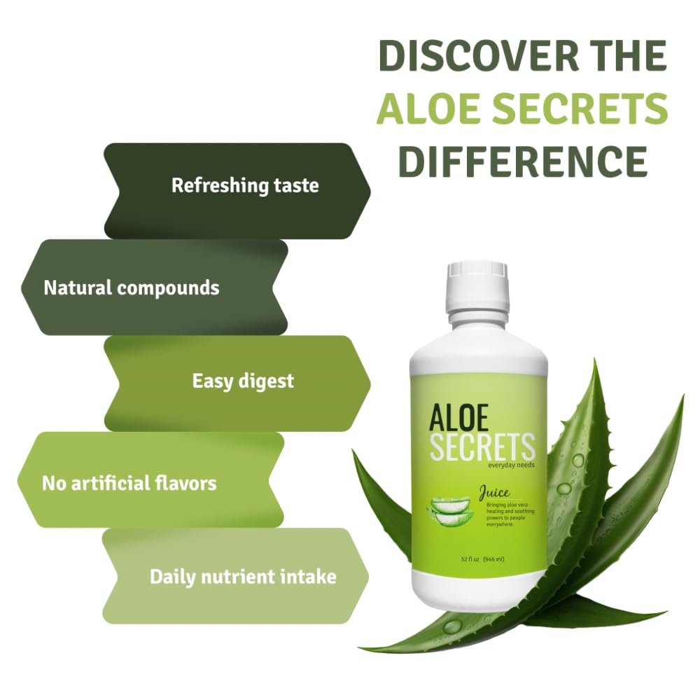 32oz Unflavored Aloe Vera Juice - Enhance Digestion, Nourish Skin, Hydrate - Includes E-Book - Revitalize Your Wellness