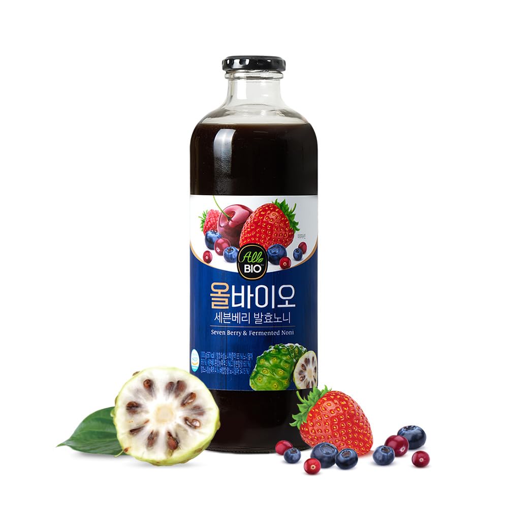 33.8 fl oz ALLBIO Java Noni Juice Extract with 7 Berry Blend - Pure Resveratrol - Fermented by ALLBIO - 1L Bottle