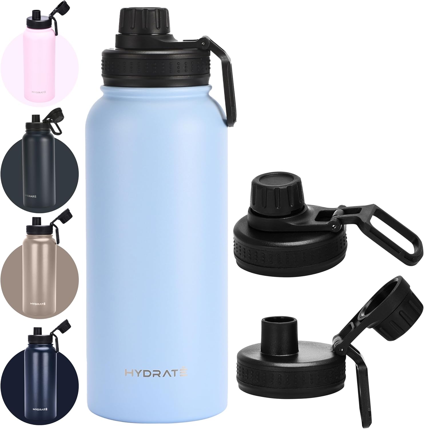 34oz Insulated Stainless Steel Water Bottle - Leak-Proof Design - Convenient Handle - Double Vacuum Insulation - Ideal for School, Work, or Adventure