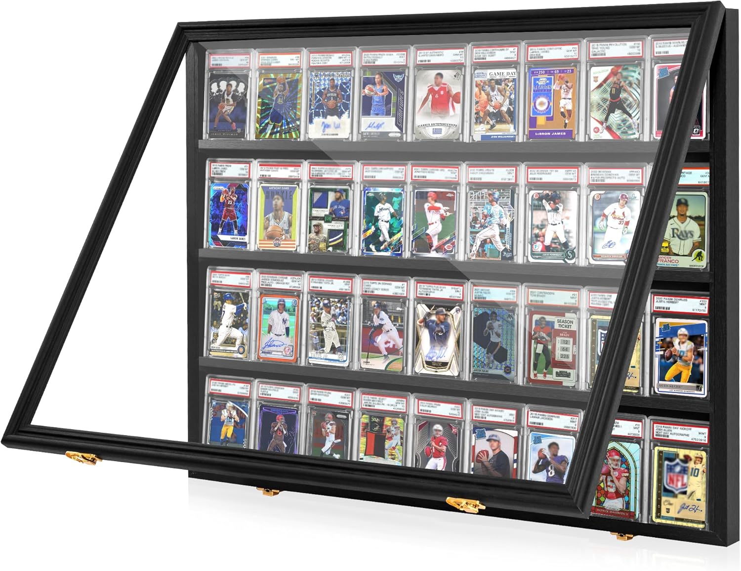 36 Baseball Sports Card Display Frame with UV Protection and Lockable Wall Cabinet by WELIDAY