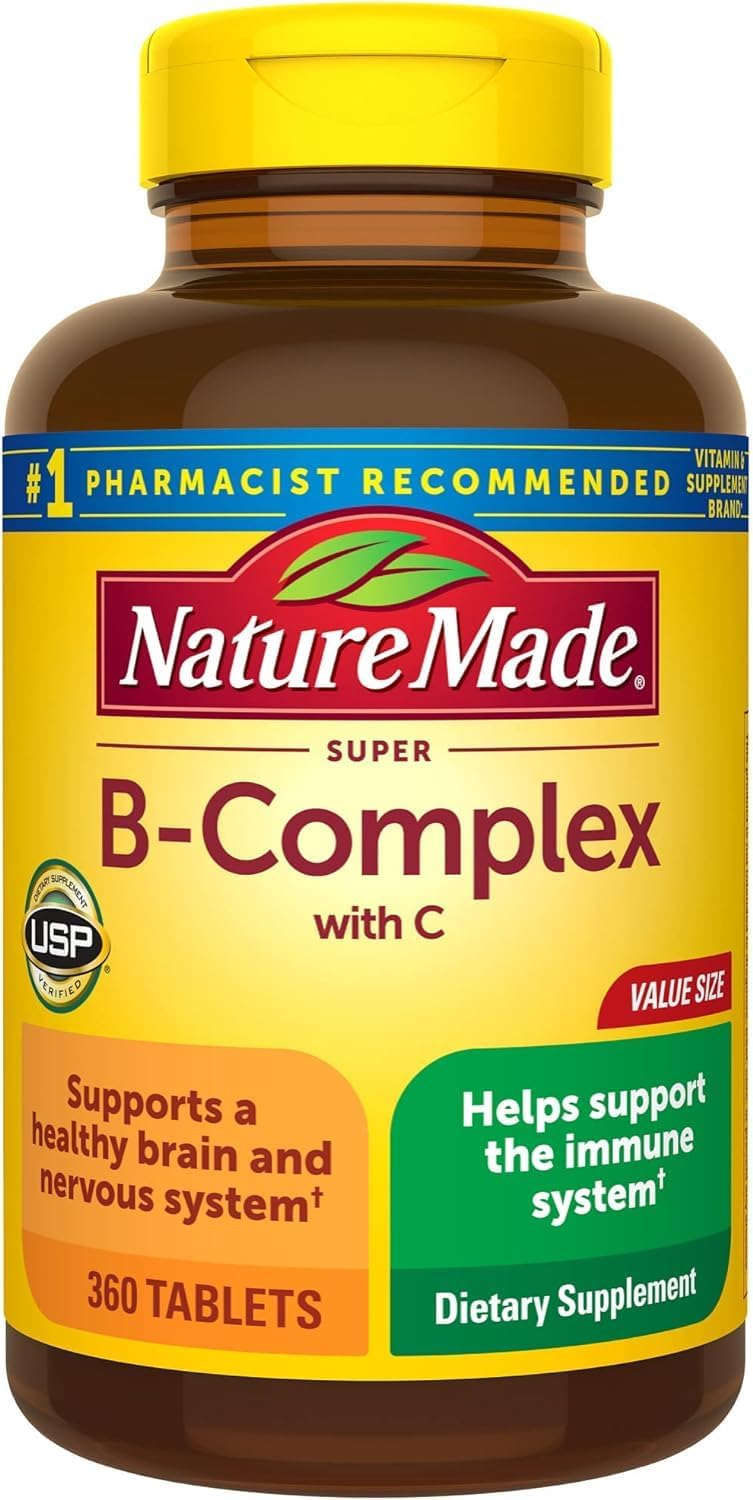 360 Count Nature Made Super B Complex Tablets, Value Size - Vitamin B Supplement for Energy & Metabolism Support