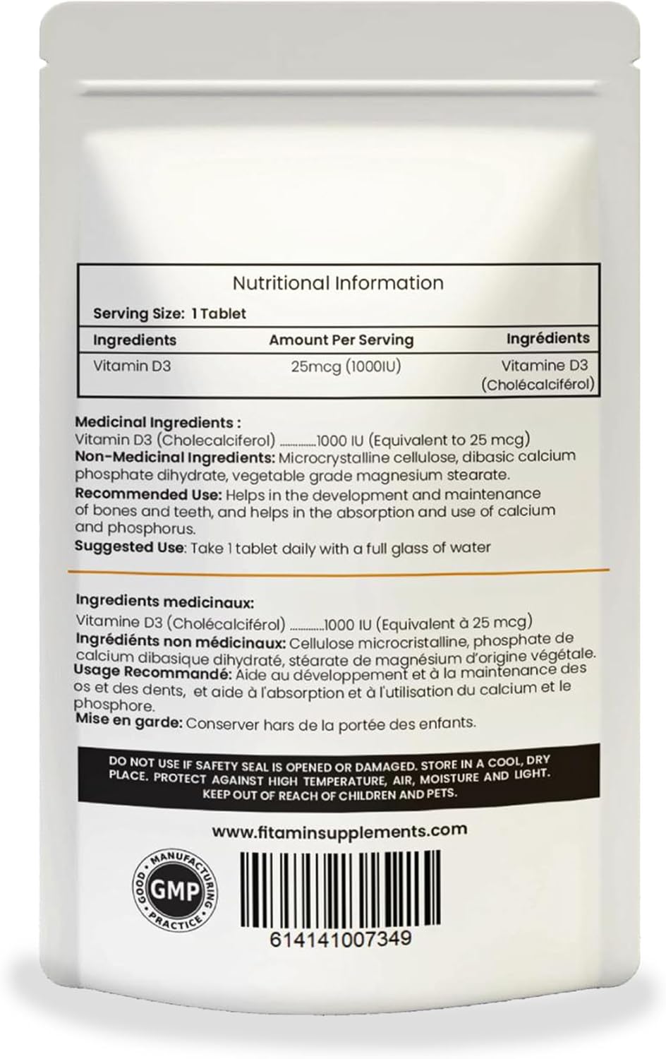 360 Easy-Swallow Vitamin D3 1000iu Tablets for Strong Bones & Immune Support - Natural Supplement for Men, Women & Seniors - 1 Year Supply