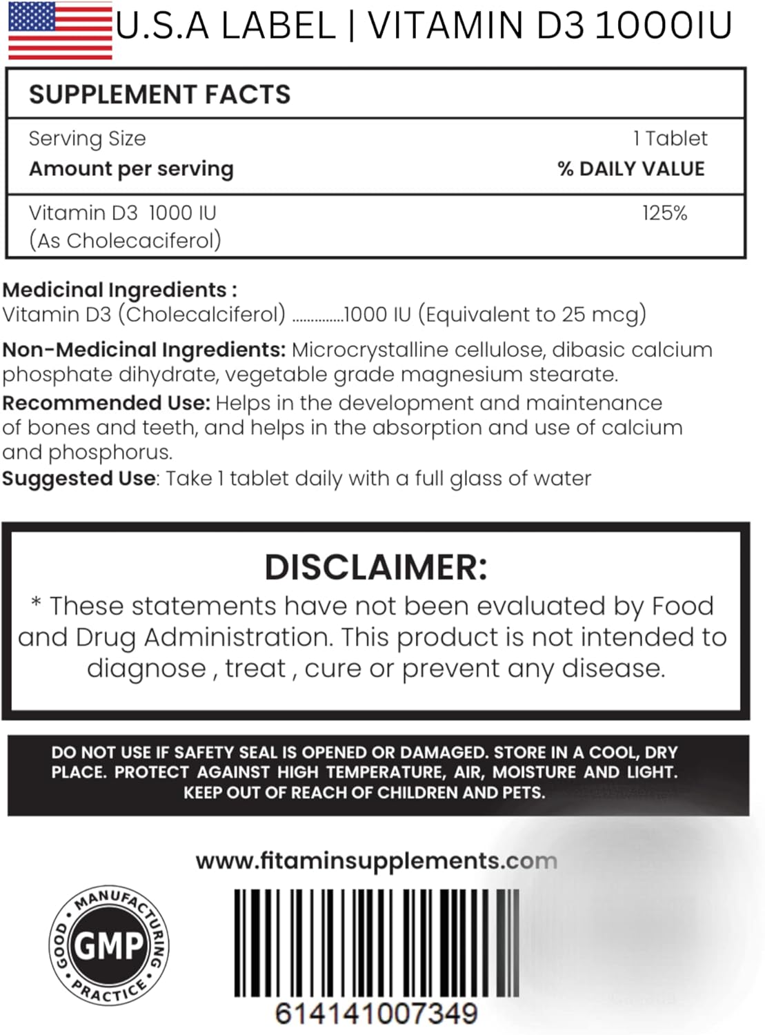 360 Easy-Swallow Vitamin D3 1000iu Tablets for Strong Bones & Immune Support - Natural Supplement for Men, Women & Seniors - 1 Year Supply