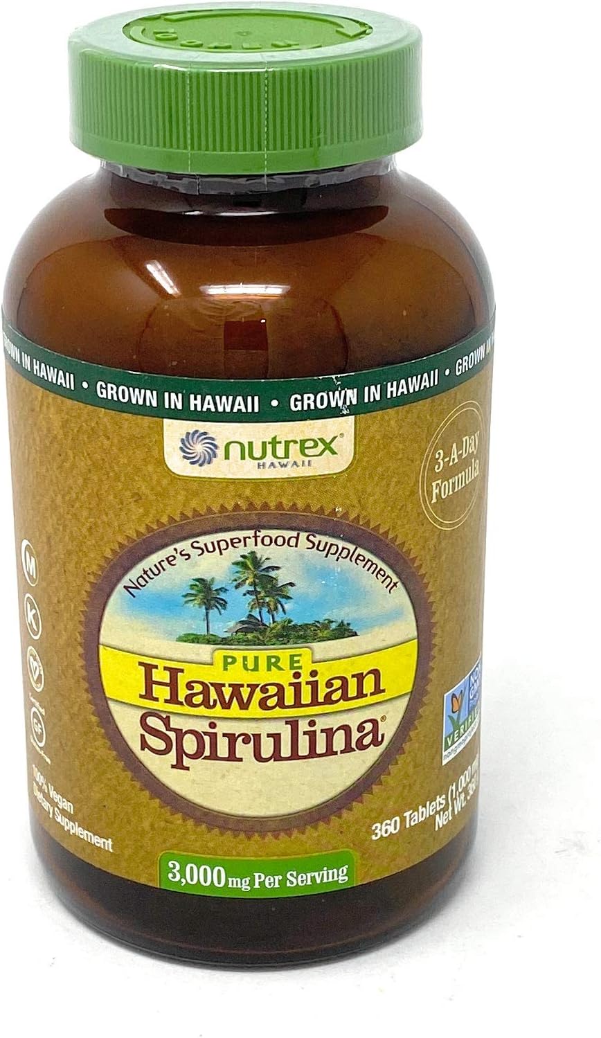 360 Tablets of Nutrex Hawaii Pure Hawaiian Spirulina 1000mg - Natural Superfood Supplement