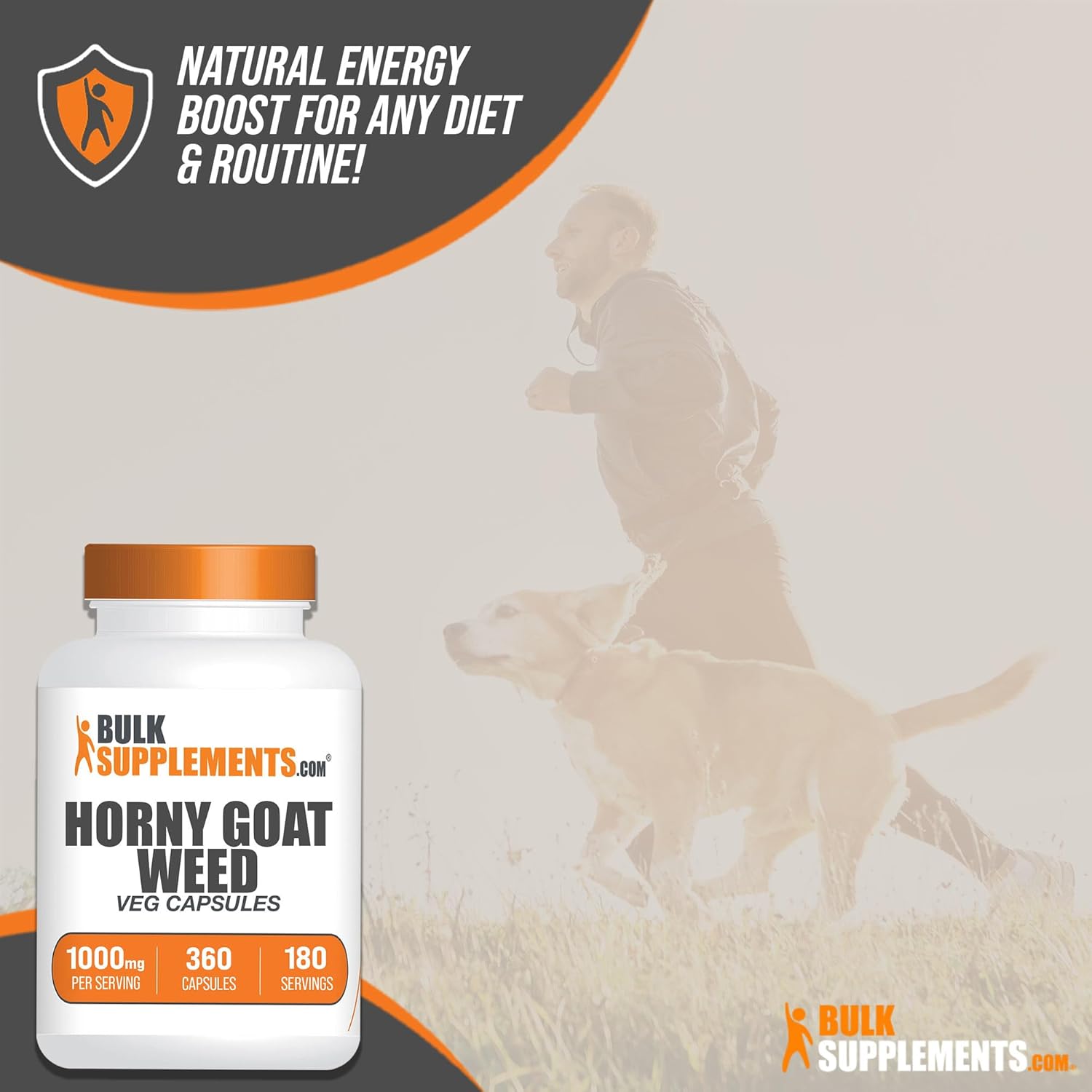 360 Vegan Horny Goat Weed Capsules - Pure Epimedium Extract Supplement, 1000mg per Serving - Natural Herbal Boost for Men and Women - Non-GMO