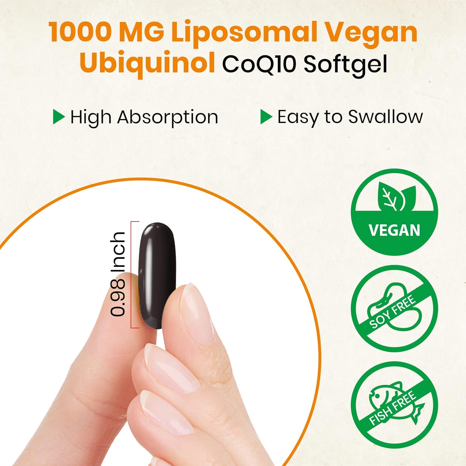 360 Vegan Softgels of Besibest 1000mg Liposomal CoQ10 Ubiquinol for Heart Function & Energy Production