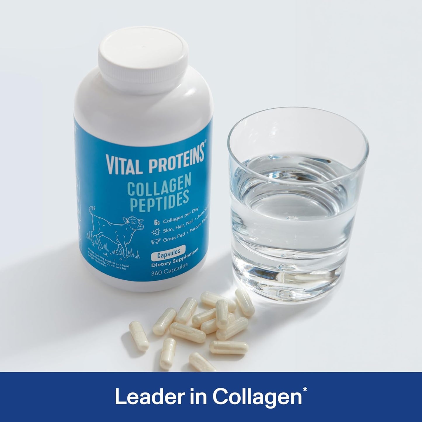 360 Vital Proteins Collagen Pills Supplement (Type I, III) - 3300mg Capsules for Healthy Hair Support