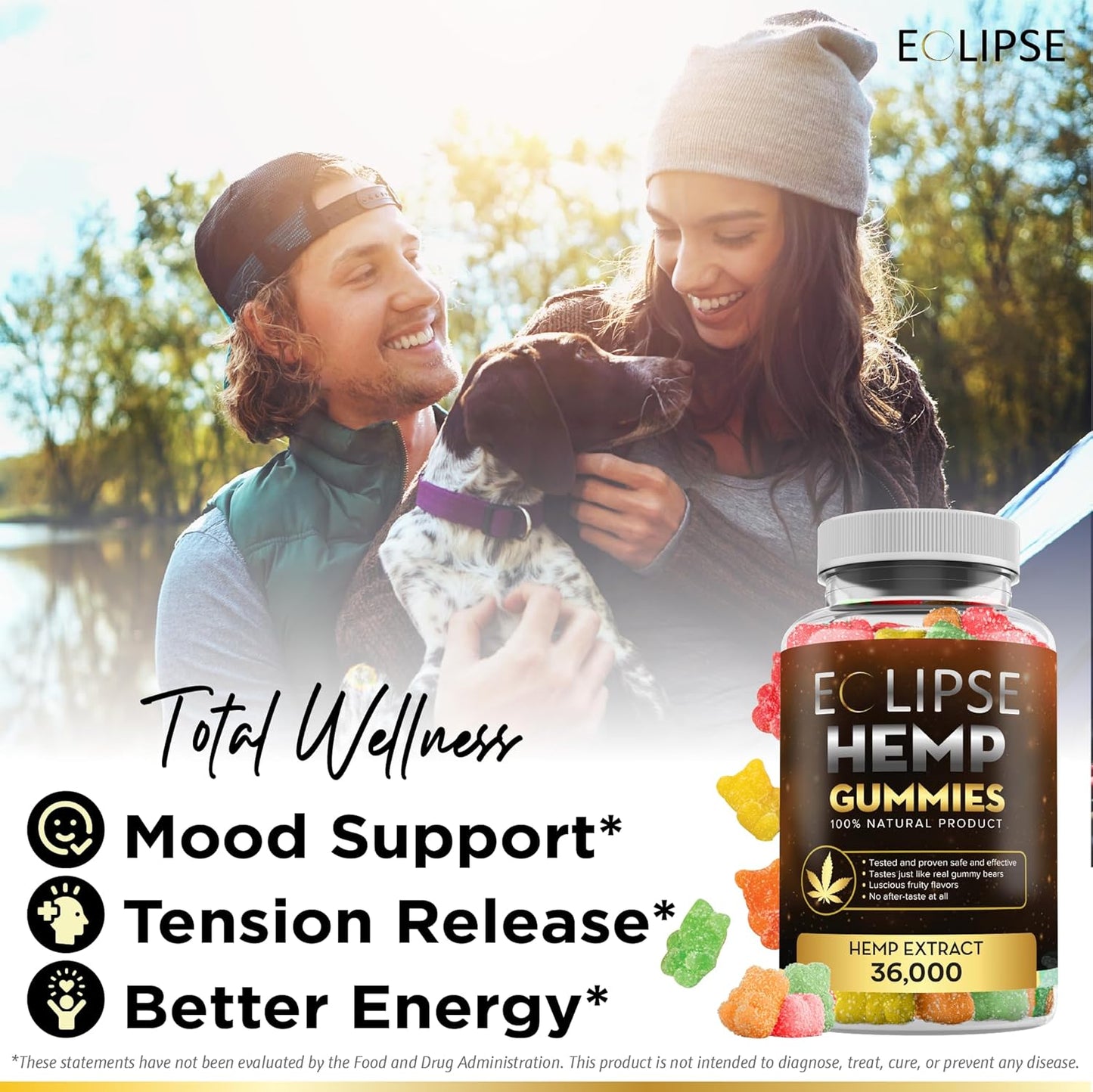36,000 MG Eclipsemetabolism boosterGummies - 60 Count, 600 MG Per Gummy Bear,metabolism boosterOil, USA-Made