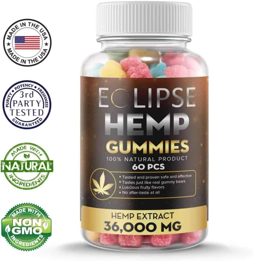 36,000 MG Eclipsemetabolism boosterGummies - 60 Count, 600 MG Per Gummy Bear,metabolism boosterOil, USA-Made
