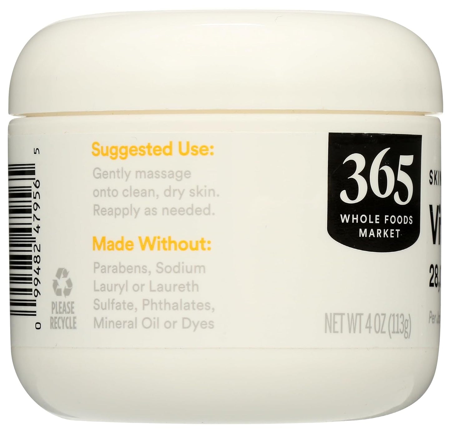 365 by Whole Foods Market, Vitamin E Cream with 28000 IU - 4 oz Jar