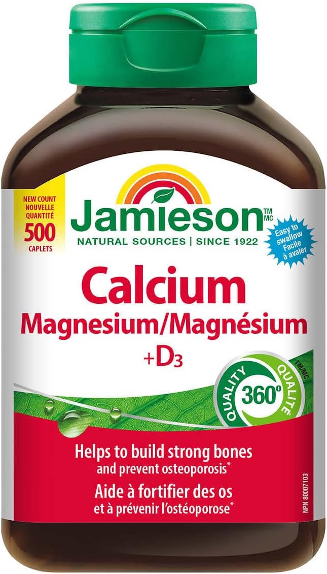 365 Caplets of Jamieson Calcium Magnesium with Vitamin D3 for Bone Health and Immune Support