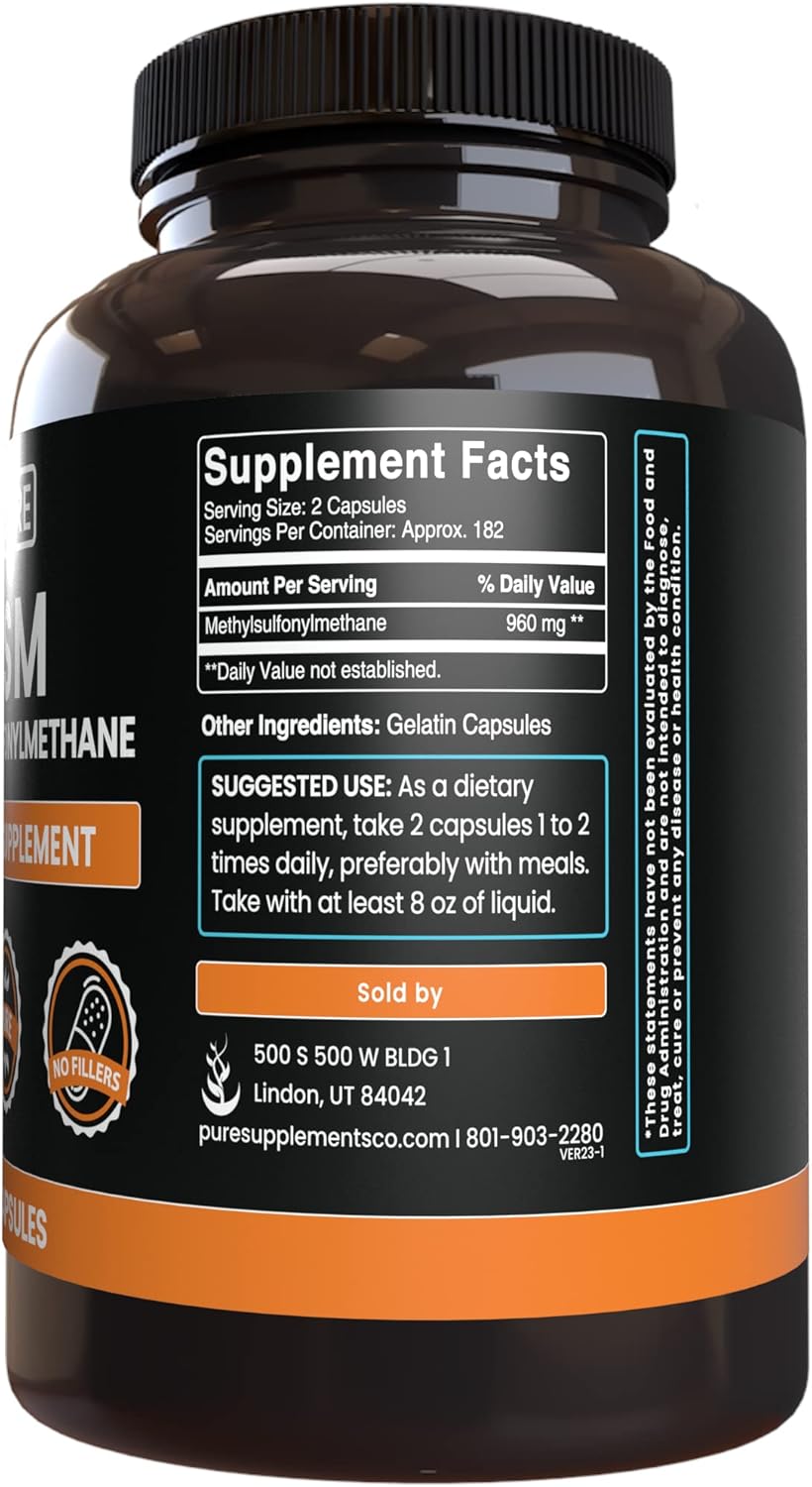 365 Capsules Each Diosmin and MSM Bundle - Pure Original Ingredients, No Magnesium or Rice Fillers