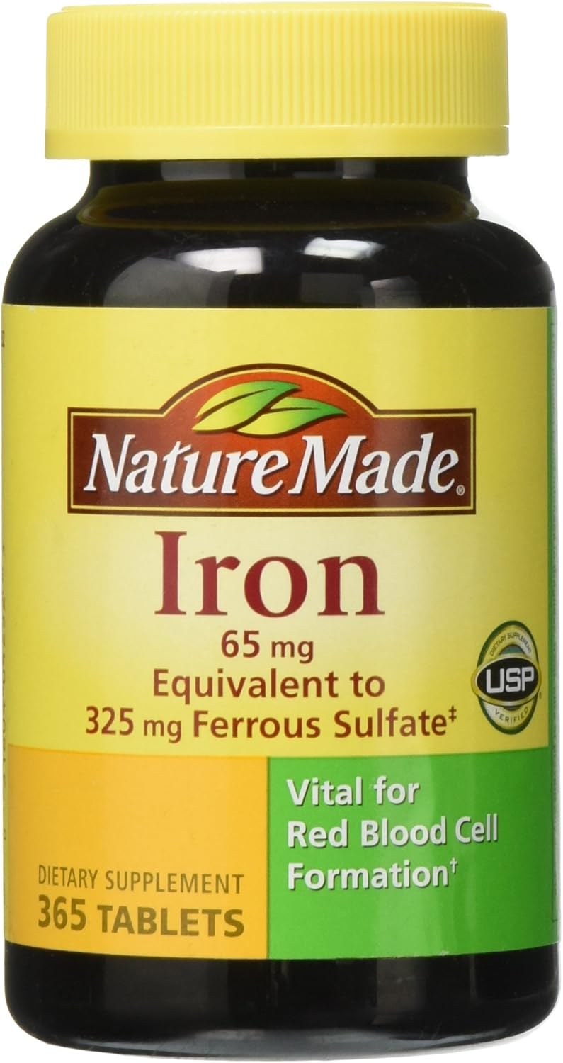 365 Tablets of Nature Made Iron 65 mg for Daily Iron Support