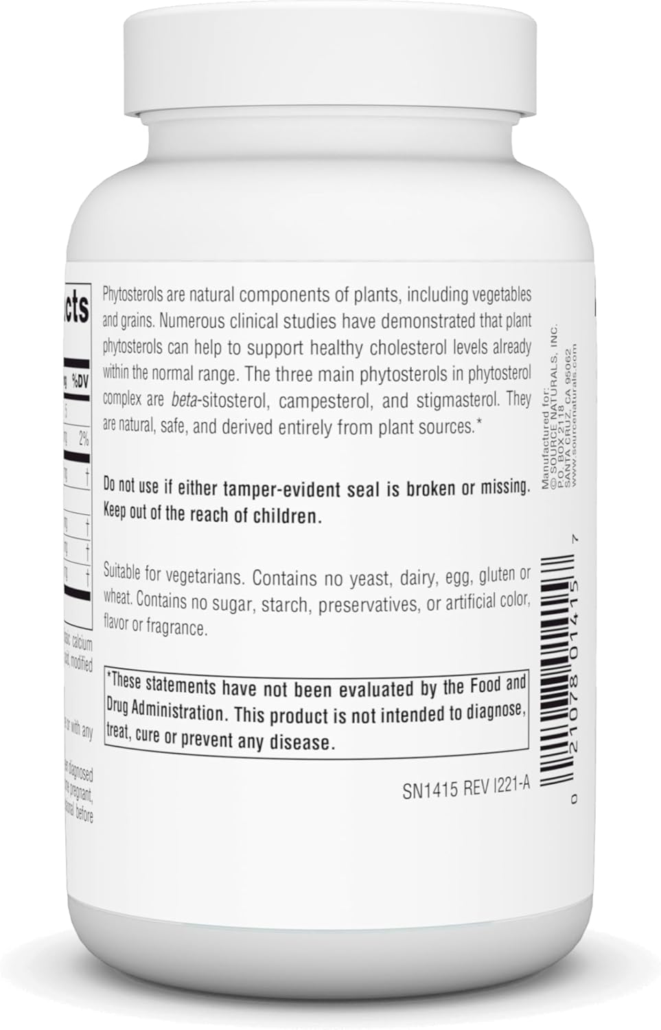 375mg Beta Sitosterol Supplement - Mega Strength - 60 Tablets by Source Naturals