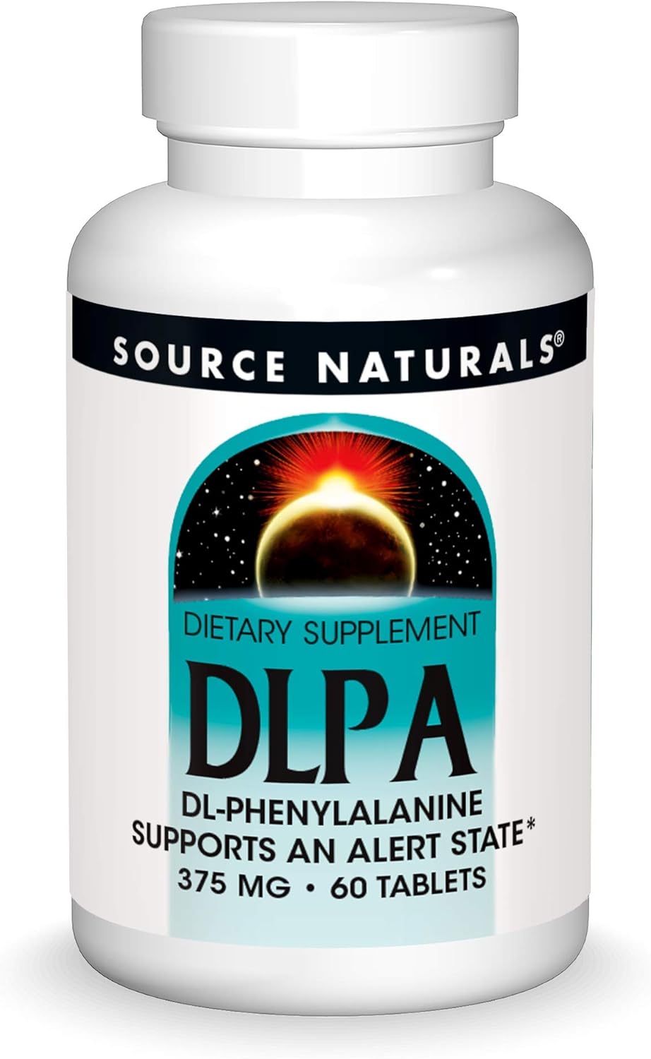 375mg DLPA DL-Phenylalanine Supplement for Alertness - 60 Tablets by Source Naturals