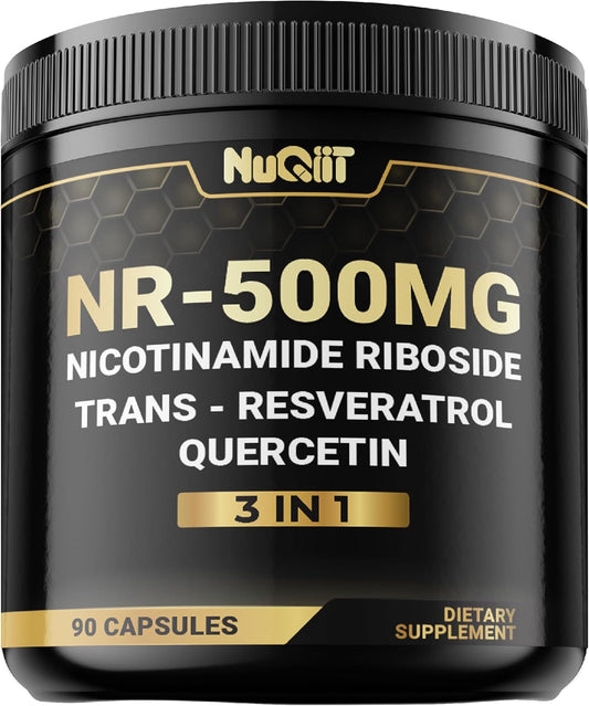 3in1 NAD+ Supplement with NR, Resveratrol, Quercetin - Cellular Energy & Repair - Healthy Aging & Vitality - 90 Count