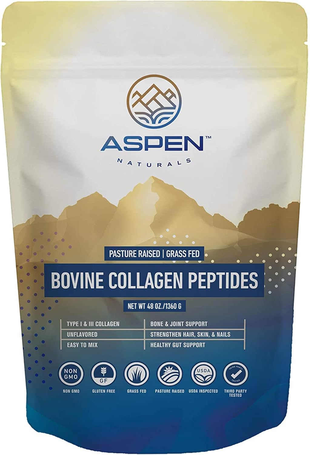 3lb Grass-Fed Bovine Collagen Peptides Powder for Women - USA Sourced, Gluten Free, Paleo Friendly, Flavorless
