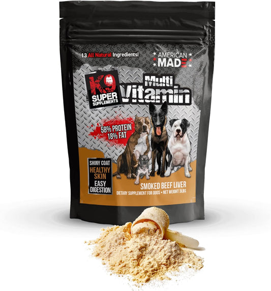3Lb K9 Multivitamin Supplement for Immunity, Muscle Growth, Digestion, and Coat Health - Nutrient-Dense Pet Vitamins