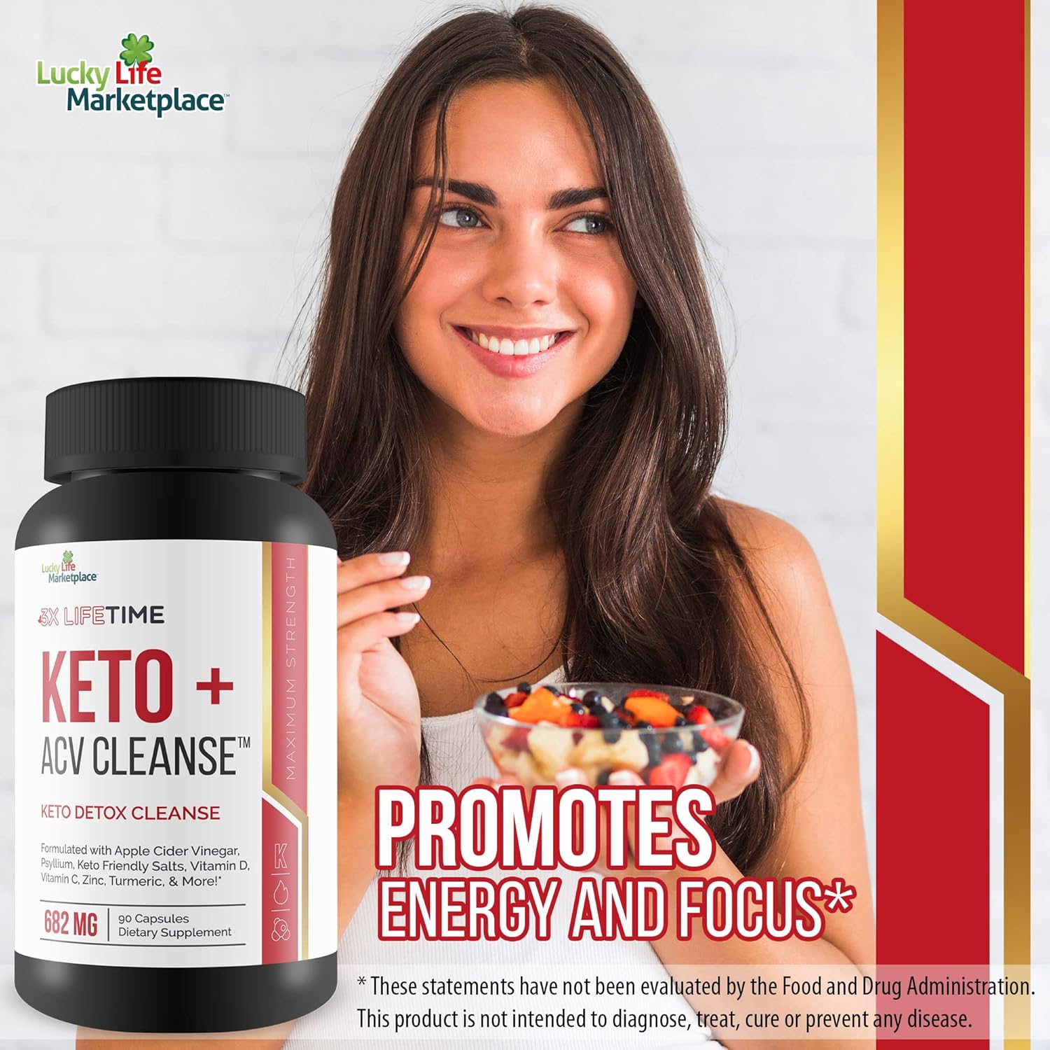 3X Lifetime Keto + ACV Cleanse for Full Body Detox - 90 Day Supply - Reduce Belly Bloat & Boost Energy - Psyllium Digestive Support - Keto Cleanser