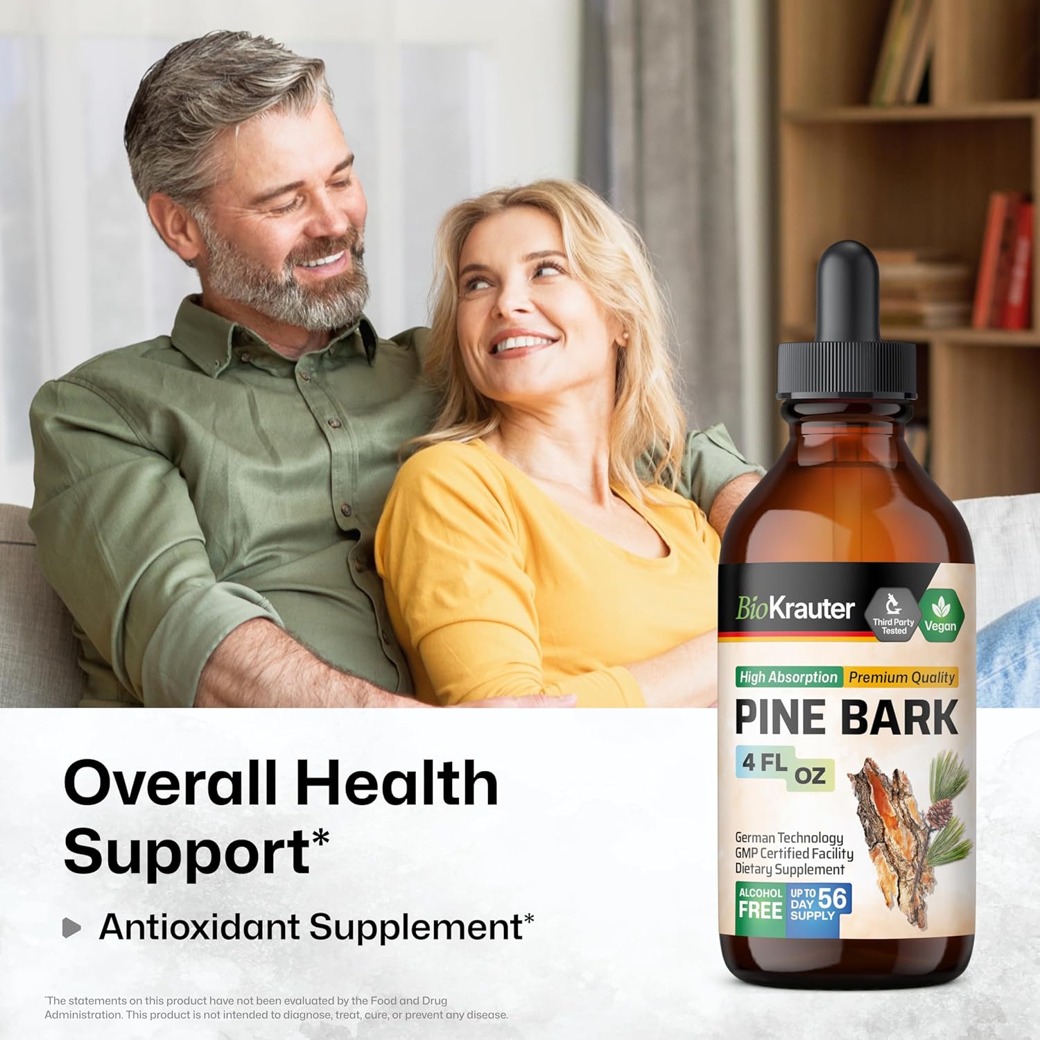 4 Fl. Oz. Pine Bark and Gotu Kola Tinctures by BIO KRAUTER - Natural Herbal Supplements for Wellness