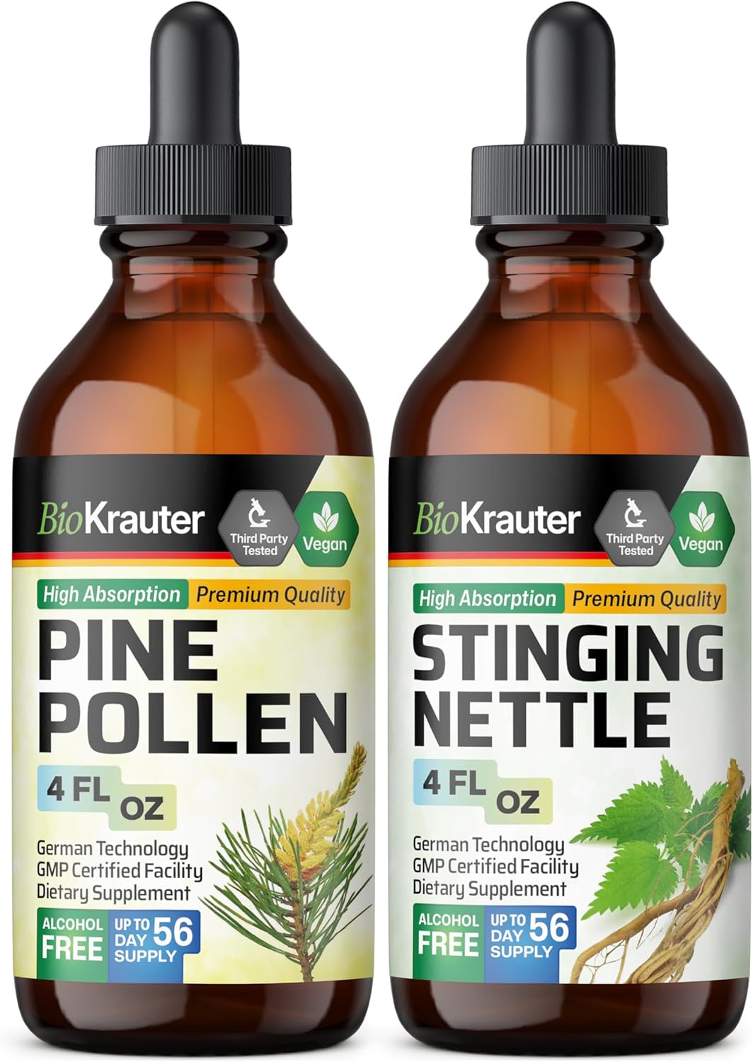 4 Fl. Oz. Pine Pollen and Stinging Nettle Tinctures by BIO KRAUTER