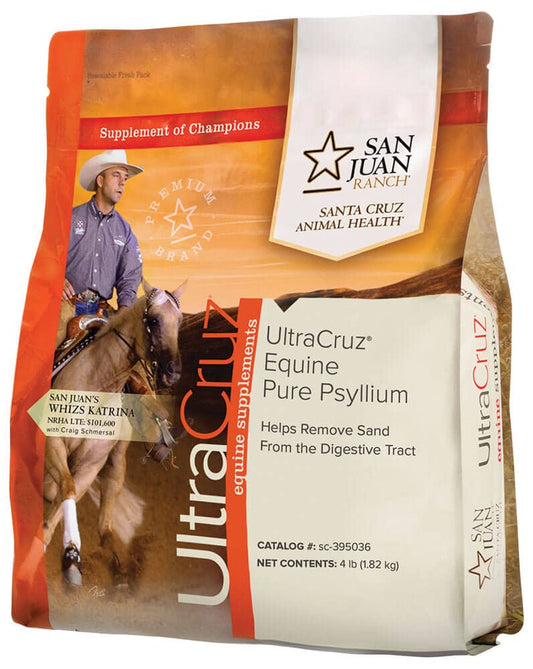 4 lb UltraCruz Equine Pure Psyllium Supplement for Horses - 18 Day Supply