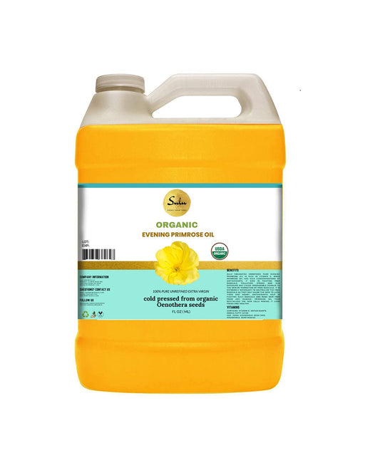 4 lbs Sulu Organics Cold Pressed Evening Primrose Oil with 12% GLA - 100% Pure & Unrefined