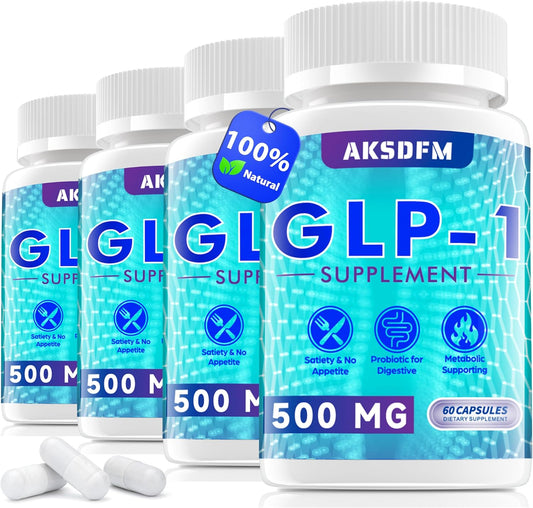 4 Pack AKSDFM GLP-1 Supplement for Gut Health, Digestion, Energy Boost, and Overall Well-being
