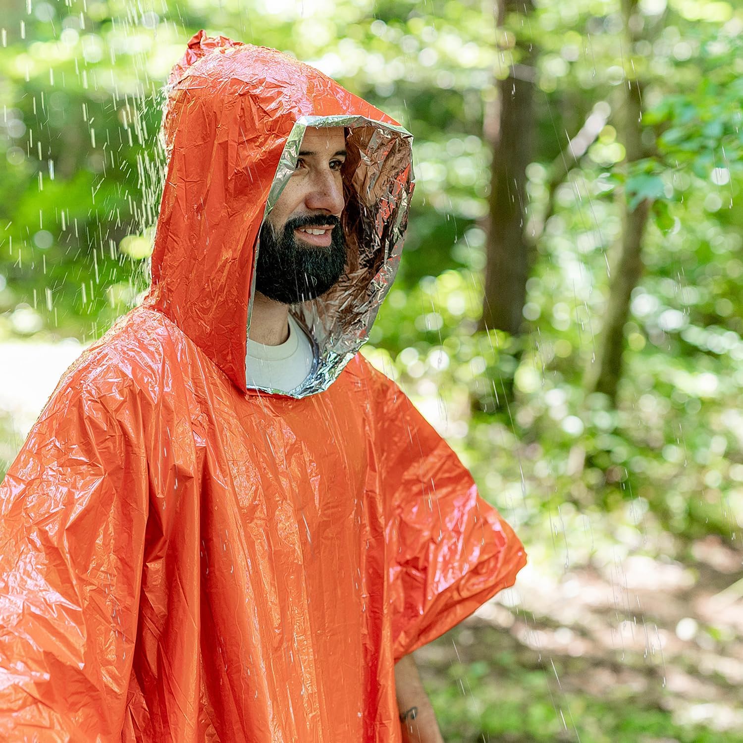 4-Pack ELK Emergency Ponchos - Mylar Reversible Thermal Raincoat Blankets for Outdoor Camping - Reflective for Increased Visibility