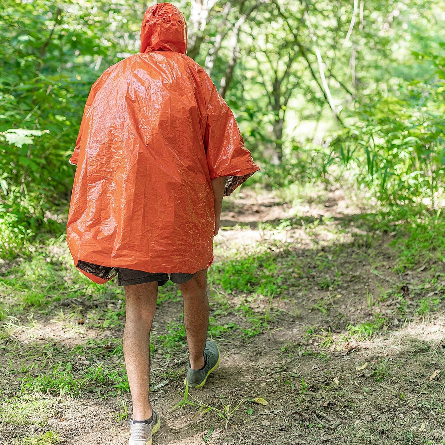 4-Pack ELK Emergency Ponchos - Mylar Reversible Thermal Raincoat Blankets for Outdoor Camping - Reflective for Increased Visibility