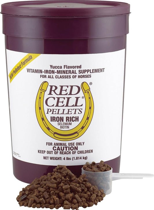 4-Pack Farnam Red Cell Horse Vitamin & Mineral Pellets, 4-Lbs.