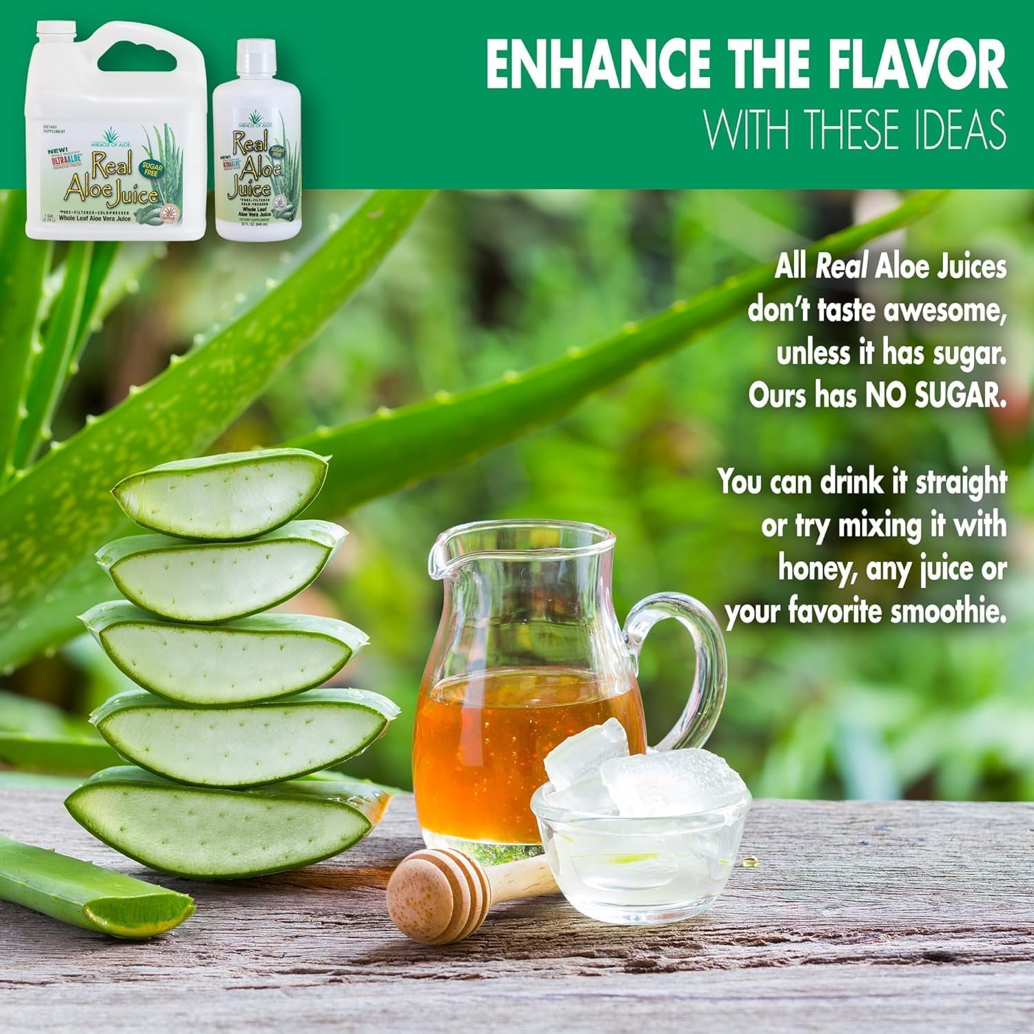 4-Pack of Miracle of Aloe Real Aloe Vera Juice, 1 Quart Each, Whole Leaf, Pure & Filtered, Certified for Purity