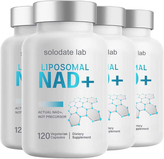 4 Pack of solodate lab Liposomal NAD+ Supplement for Anti-Aging, Energy, and Focus with Highest Potency