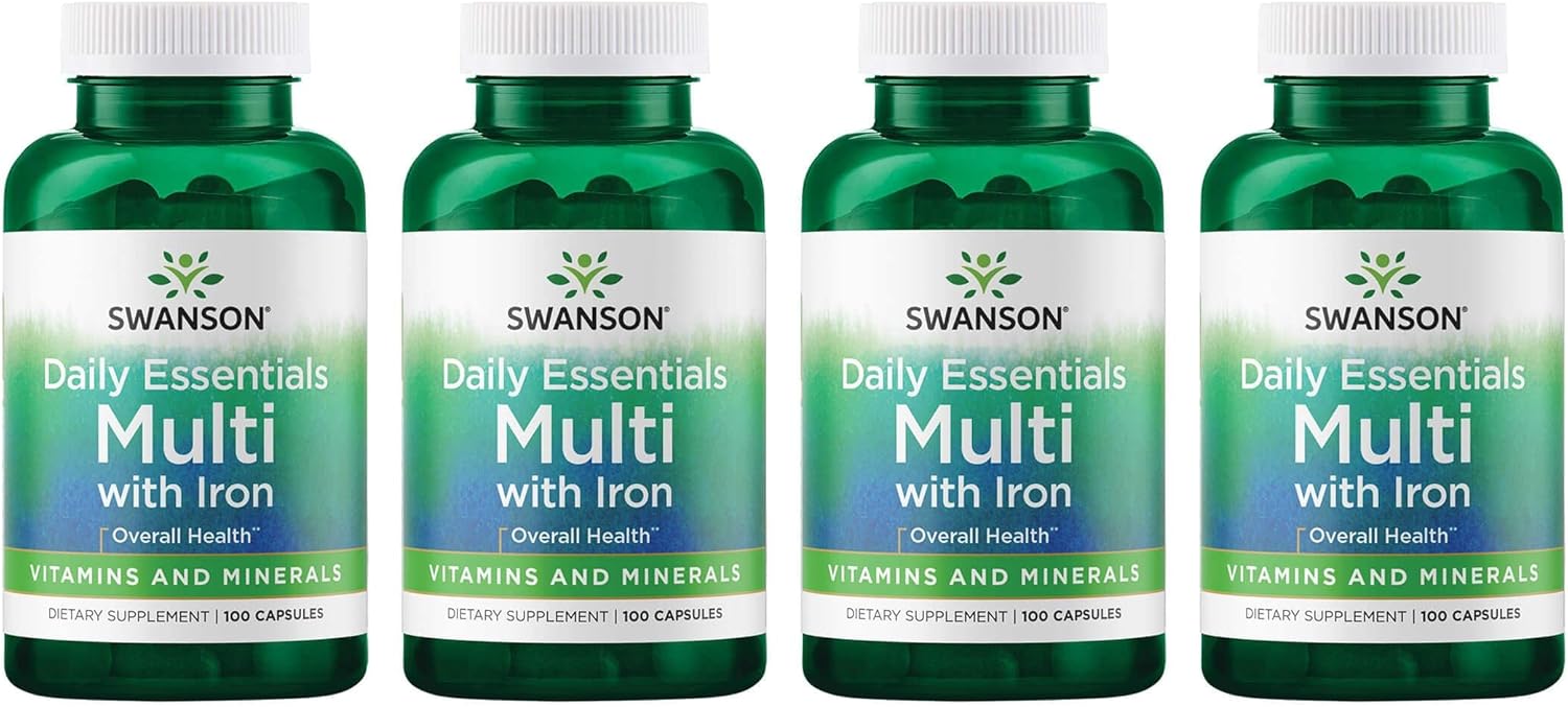 4 Pack Swanson Multivitamin Multimineral Health Supplement 100 Capsules for Men and Women - Daily Multivitamin