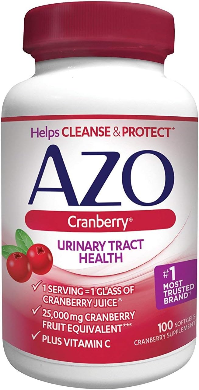 4 Packs of AZO Cranberry Maximum Strength Softgels - 100 capsules each