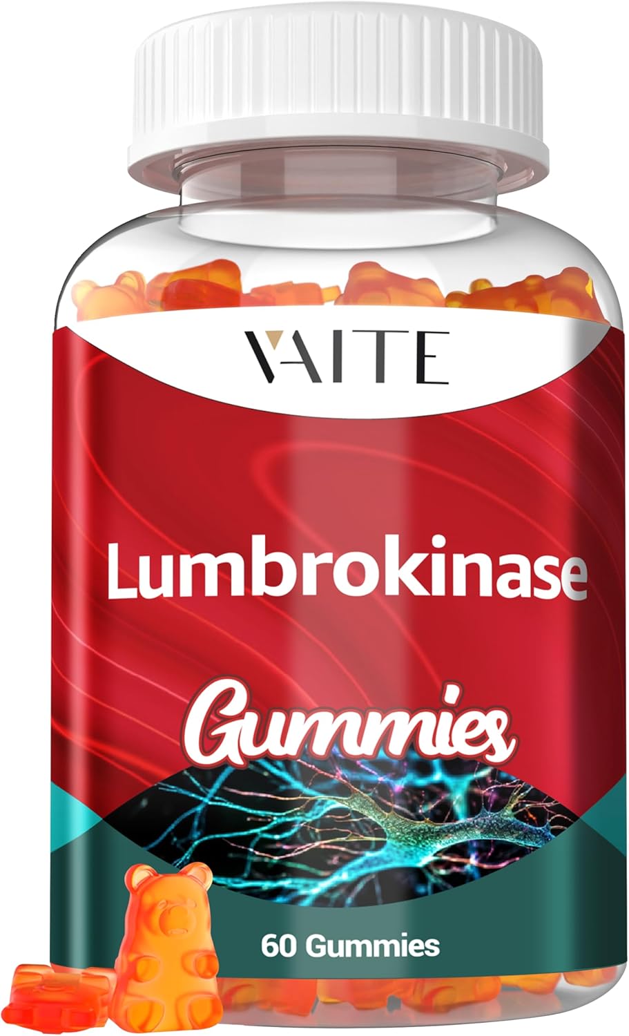 40 mg Lumbrokinase Gummies for Inflammation & Circulation Support - Biofilm Dissolving Formula - Non-GMO & Gluten-Free - 60 Gummy