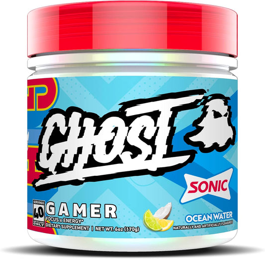 40 Servings of Sonic Ocean Water Energy & Focus Formula for Gamers - Vegan & Gluten-Free with Nootropics & Natural Caffeine