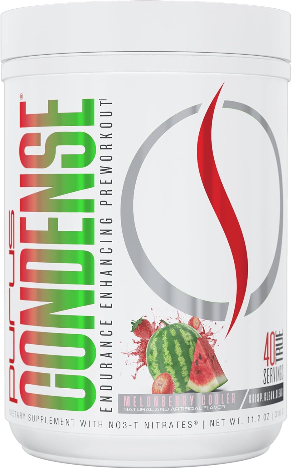 40 Servings Purus Labs CONDENSE PreWorkout Powder in Melonberry Cooler Flavor