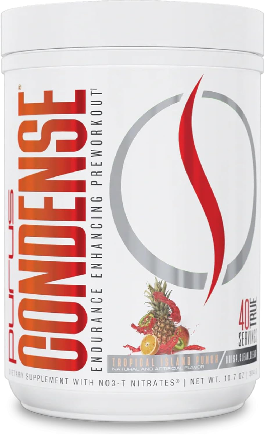 40 Servings Purus Labs CONDENSE PreWorkout Powder in Tropical Island Punch Flavor