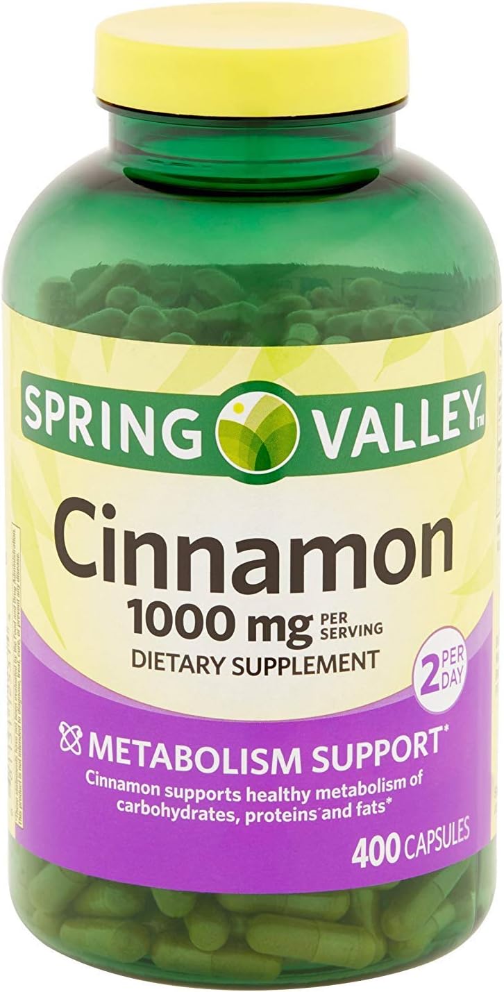 400 Capsules of Spring Valley Cinnamon Supplement - 1000 Mg