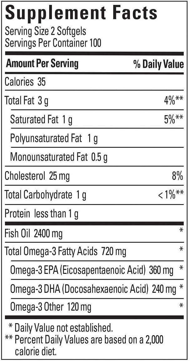 400 Softgels Nature Made Fish Oil 1200 mg Omega 3 Supplement - Pack of 2