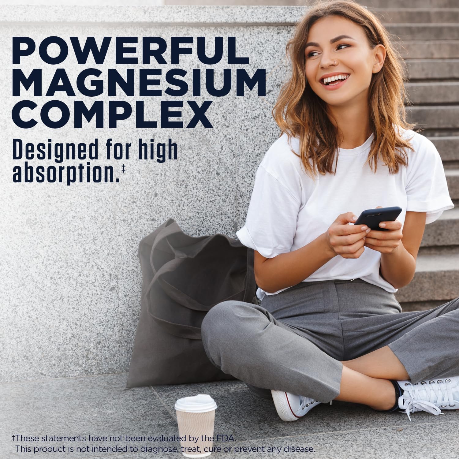 400mg Chelated Magnesium Supplement for Better Absorption - Vegetarian Tablets - 60 Count