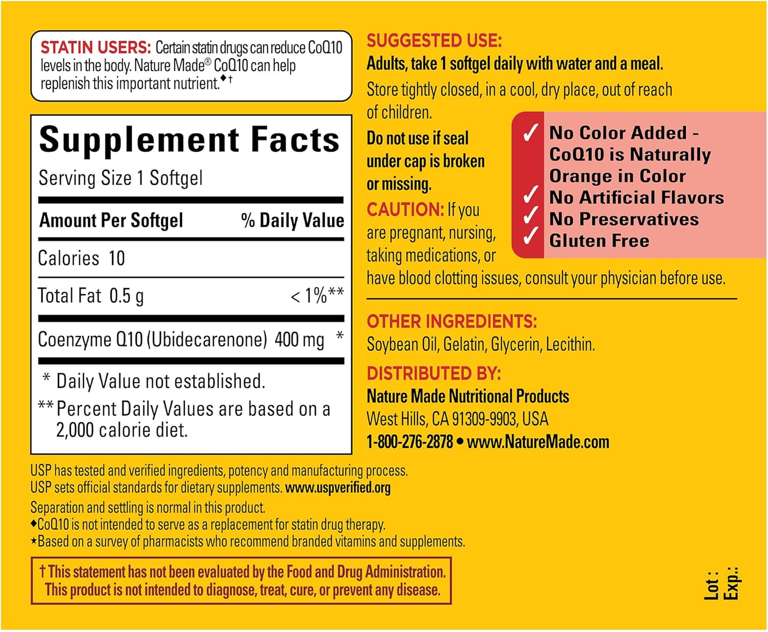 400mg Nature Made CoQ10 Softgels for Heart Health - 40 Day Supply