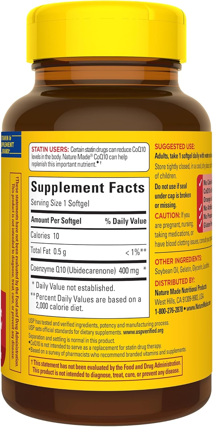 400mg Nature Made CoQ10 Softgels for Heart Health - 40 Day Supply