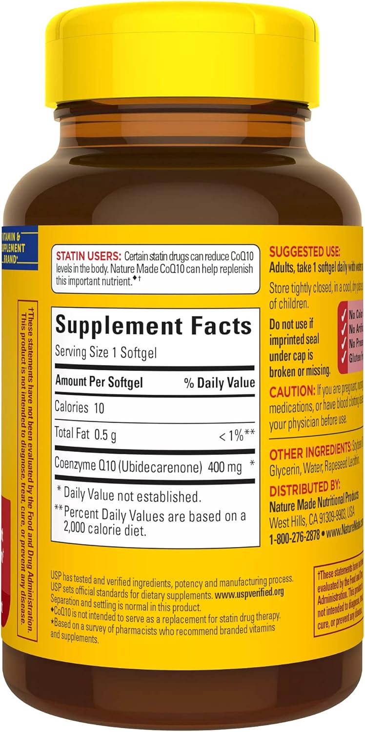 400mg Nature Made CoQ10 Softgels for Heart Health - 40 Day Supply