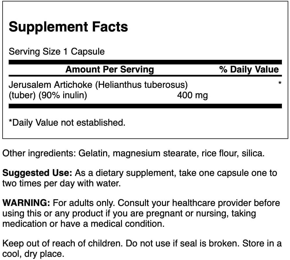 400mg Swanson Full Spectrum Jerusalem Artichoke Capsules - 60 Count