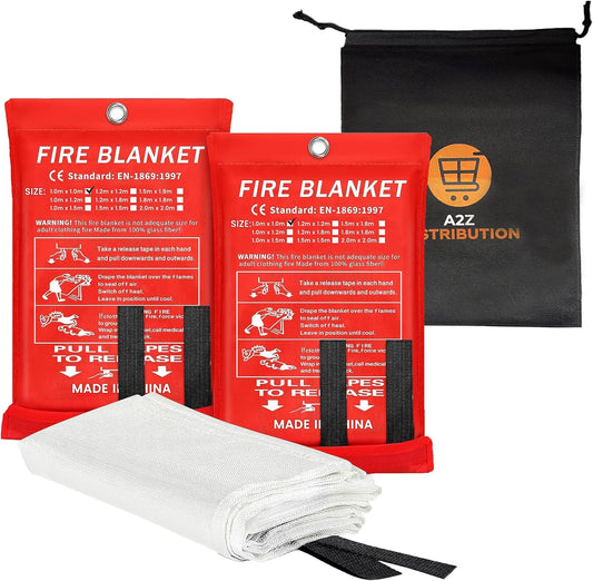 40"x40" Fire Blanket for Home and Kitchen - Pack of 2, High Heat Resistant Emergency Fire Extinguisher Blanket for Home Safety, Kitchen, and Camping